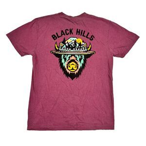 Black Hills South Dakota T Shirt Bison Buffalo Head Park Ranger Size Medium M